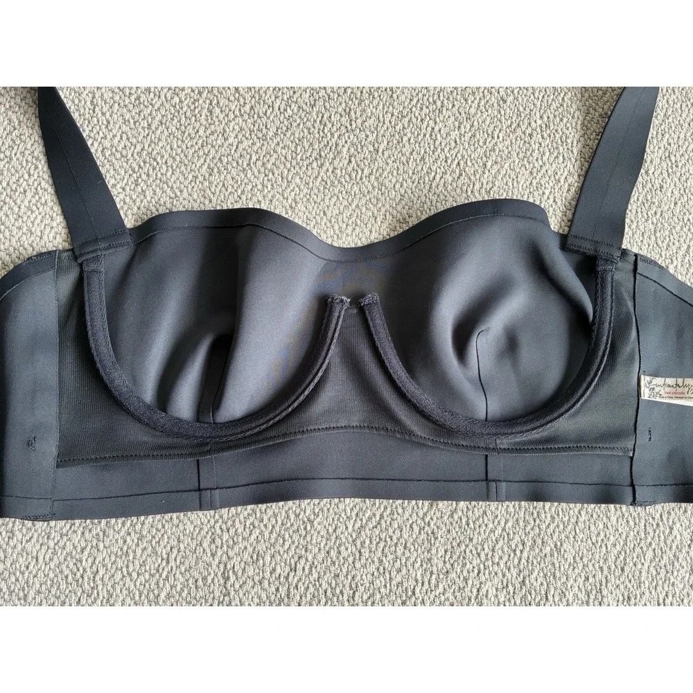 Free People Naomi Longline Bra Black Medium M Sweetheart Wide Straps